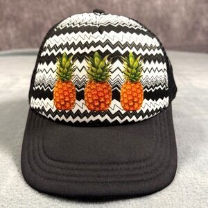 Pineapple Chevron Trucker Hat Black White Snapback‎ Mesh Cap NB181195